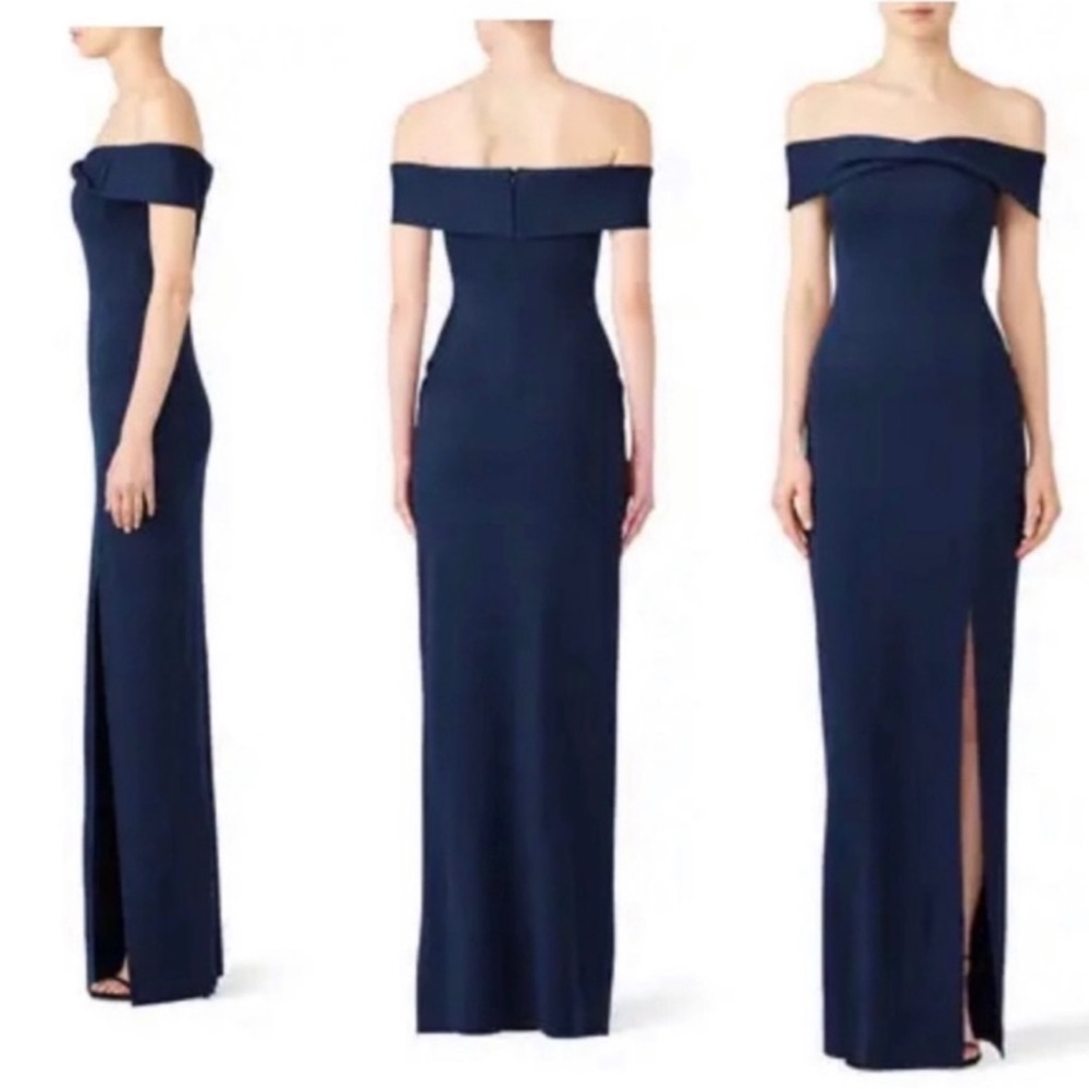 NICHOLAS Strapless Navy Blue Gown
